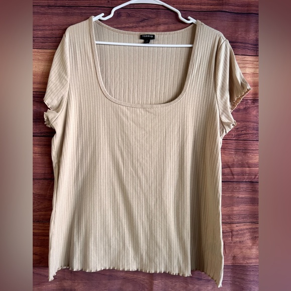 Torrid Taupe Ribbed Knit Top - Picture 2 of 8